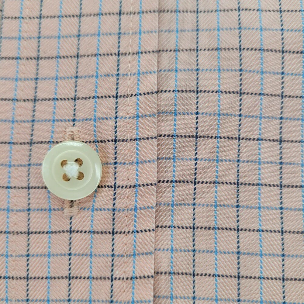Orvis Button Down Shirt Mens Size XL Long Sleeve Pink Check Cotton